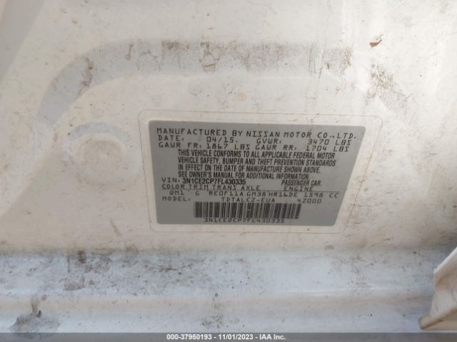 3N1CE2CP7FL430335 Nissan Versa Note S Plus