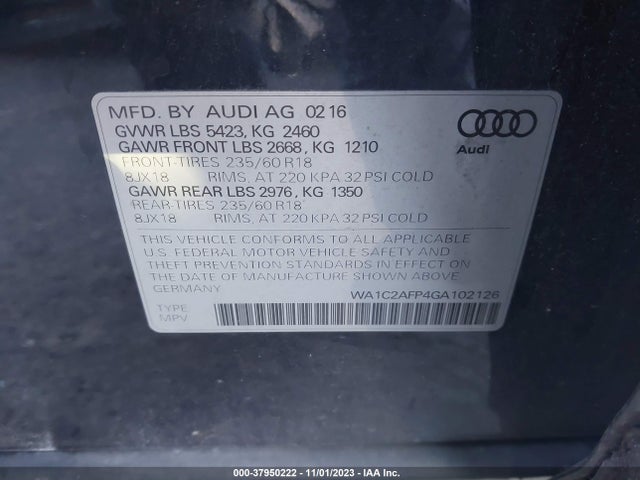Audi Q5 2.0t Premium 2016 WA1C2AFP4GA102126 Image 9