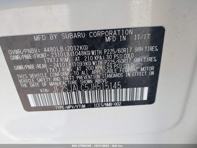 JF2SJALC5JH515145 Subaru Forester 2.5i Limited