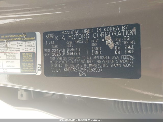KIA Soul 2015 KNDJN2A29F7163957 Image 9