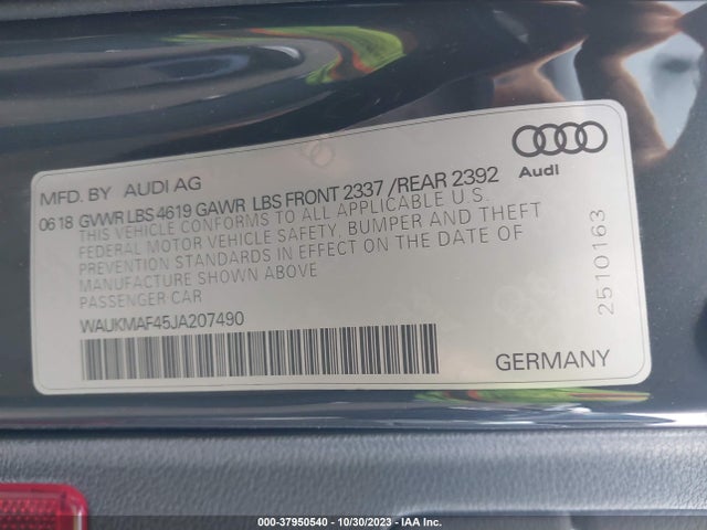 WAUKMAF45JA207490 Audi A4 2.0t Tech Ultra Premium/2.0t Ultra Premium