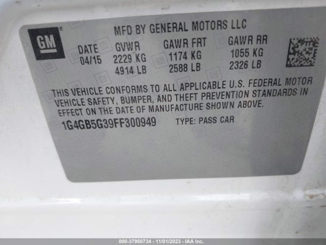 1G4GB5G39FF300949 Buick Lacrosse Leather