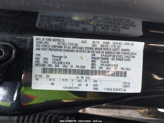 Ford FOCUS S 2014 1FADP3E25EL142798 Image 9
