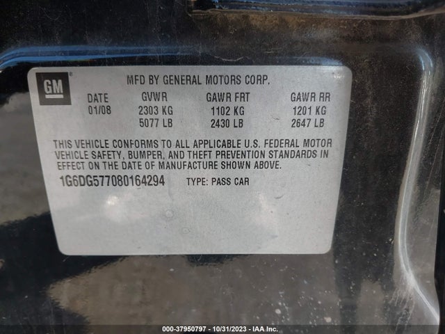 2008 CADILLAC CTS AWD W/1SA VIN: 1G6DG577080164294