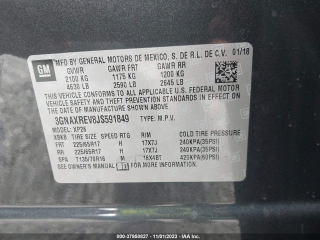 Chevrolet EQUINOX LS 2018 3GNAXREV8JS591849 Image 9