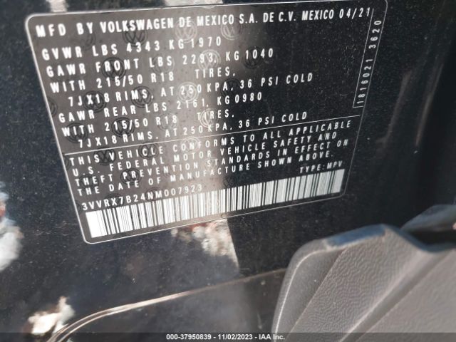 3VVRX7B24NM007923 Volkswagen Taos 1.5t Se