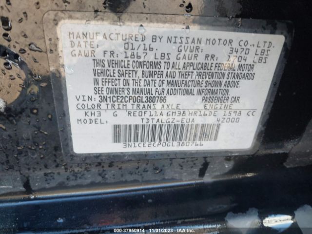 3N1CE2CP0GL380766 Nissan Versa Note Sr