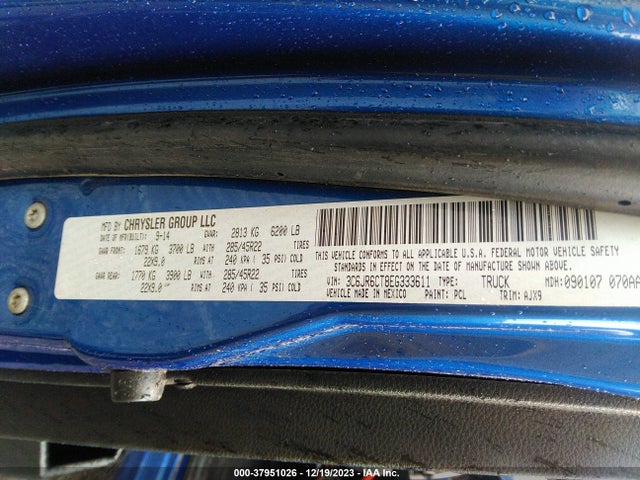 RAM 1500 R/t 2014 3C6JR6CT8EG333611 Image 9