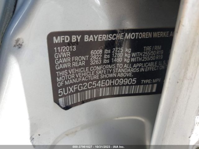 5UXFG2C54E0H09905 BMW X6 Xdrive35i