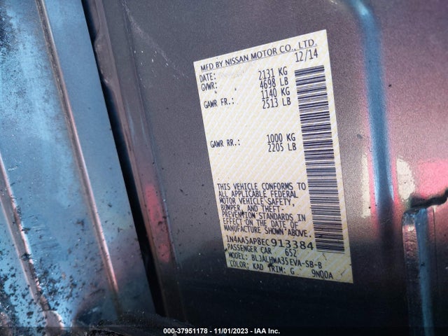 Nissan Maxima 3.5 Sv 2014 1N4AA5AP8EC913384 Image 9