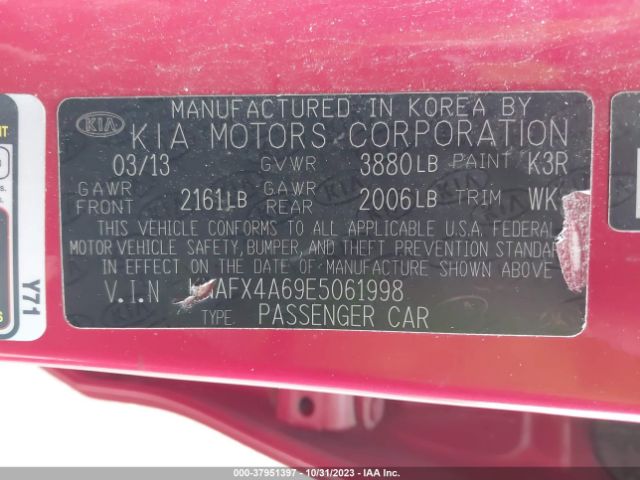 KNAFX4A69E5061998 KIA FORTE LX