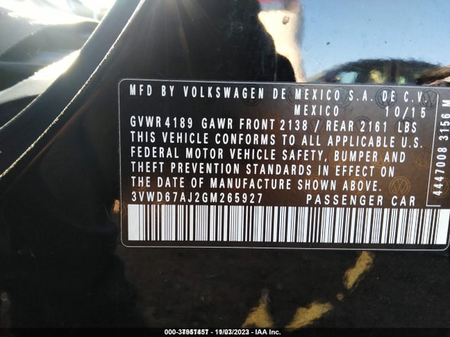 3VWD67AJ2GM265927 Volkswagen Jetta 1.4t Se