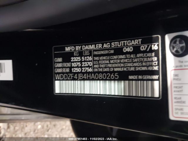 WDDZF4JB4HA080265 Mercedes-Benz E-class E 300