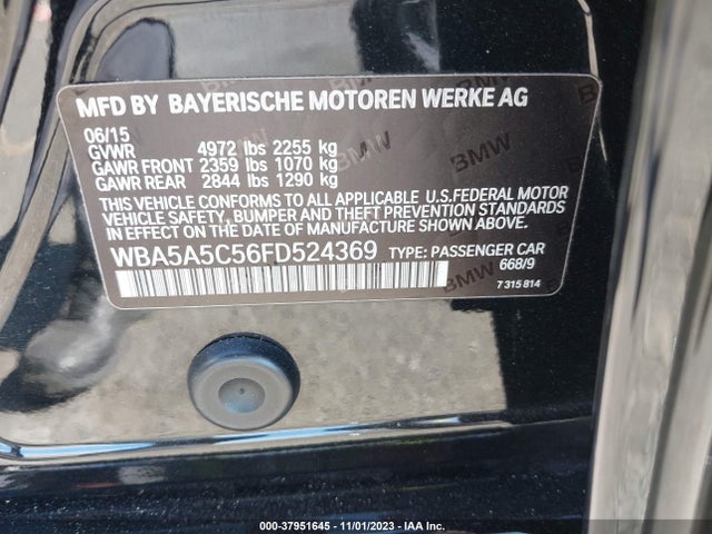 BMW 528I 2015 WBA5A5C56FD524369 Image 9