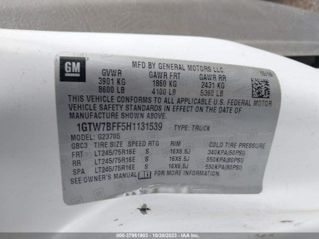 1GTW7BFF5H1131539 GMC Savana 2500 Work Van