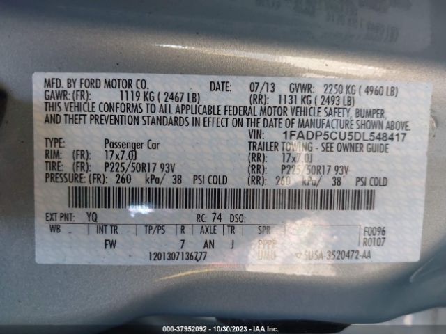2013 FORD C-MAX ENERGI 1FADP5CU5DL548417 Photo 8