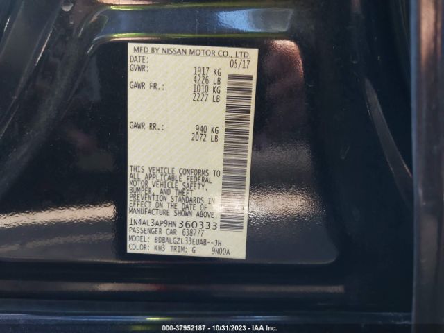 1N4AL3AP9HN360333 Nissan Altima 2.5 S