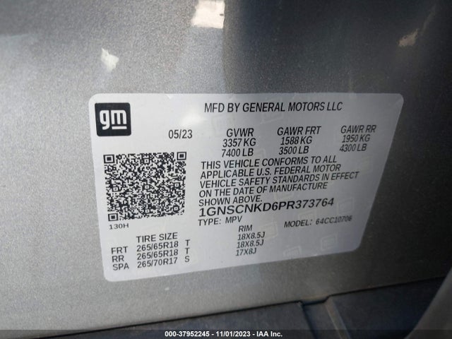 Chevrolet Tahoe 2wd Lt 2023 1GNSCNKD6PR373764 Image 9