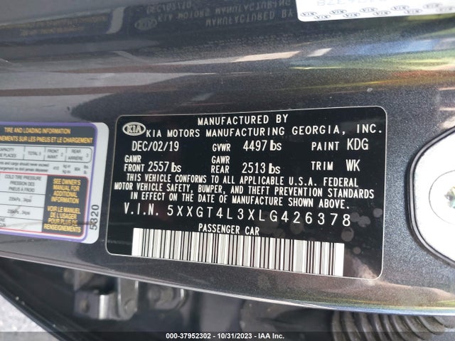 KIA Optima Se 2020 5XXGT4L3XLG426378 Image 9