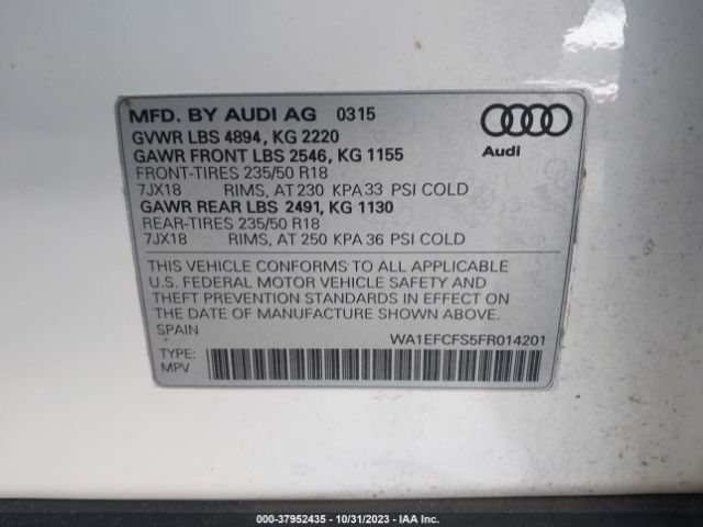 WA1EFCFS5FR014201 Audi Q3 2.0t Premium Plus