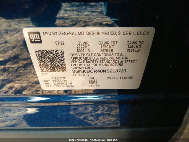 Chevrolet Blazer Fwd 2lt 2022 3GNKBCR48NS218723 Image 9