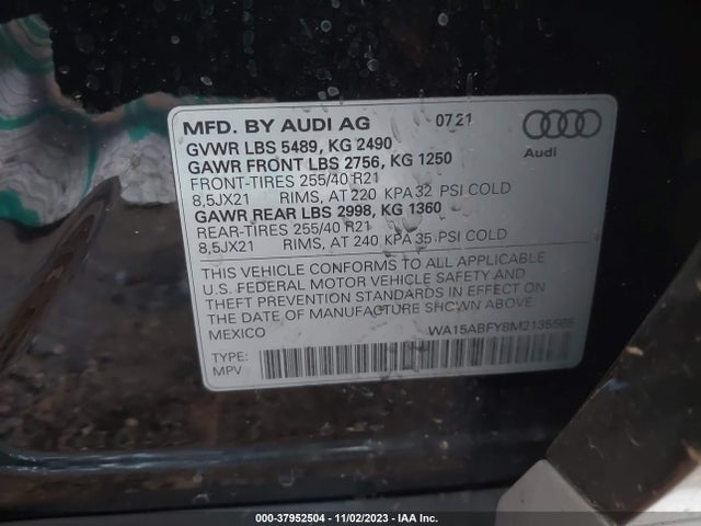 Audi Q5 Sportback Premium Plus 2021 WA15ABFY8M2135565 Image 9