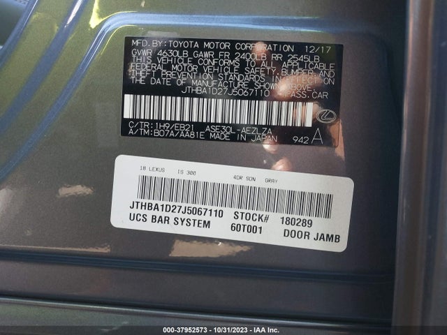 JTHBA1D27J5067110 Lexus IS 300