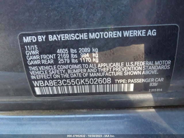 WBA8E3C55GK502608 BMW 328i Xdrive