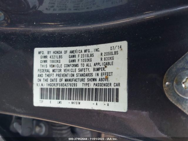 1HGCR2F56EA279295 Honda Accord Sedan Sport