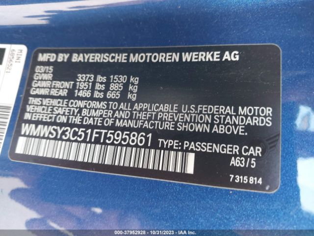 WMWSY3C51FT595861 Mini Cooper Roadster S