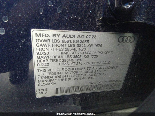 Audi Q7 Premium Plus 55 Tfsi 2022 WA1LXBF74ND020853 Image 9