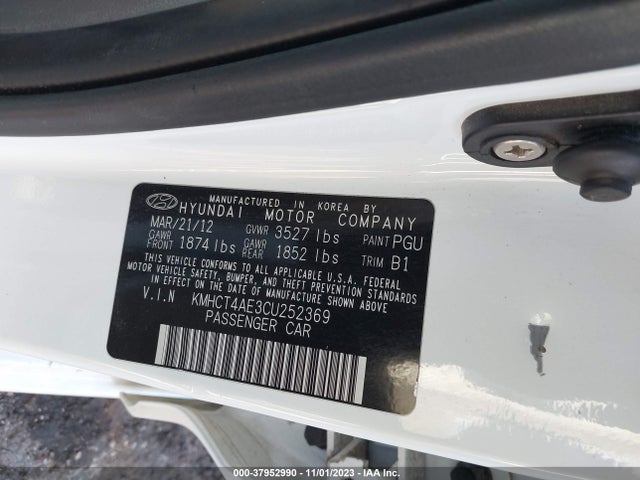 2012 HYUNDAI ACCENT GLS VIN: KMHCT4AE3CU252369