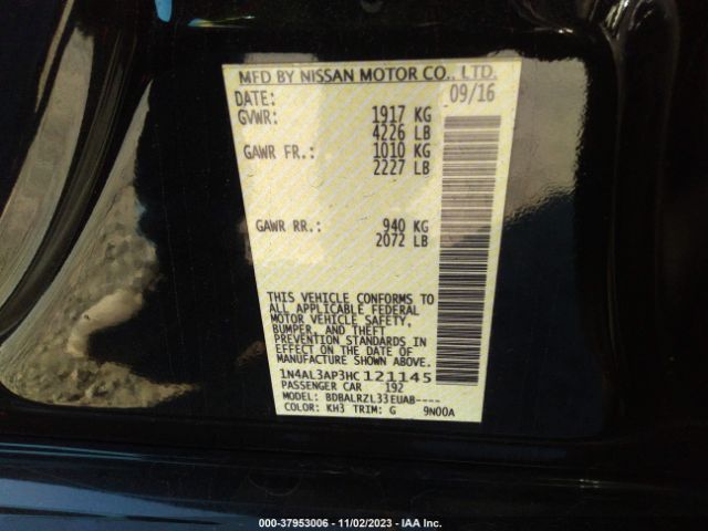 1N4AL3AP3HC121145 Nissan Altima 2.5/2.5 S/2.5 Sl