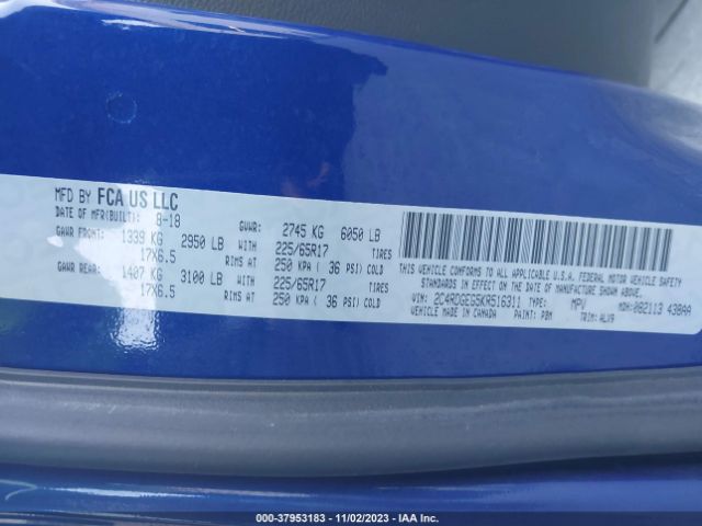 2C4RDGEG5KR516311 Dodge Grand Caravan Gt