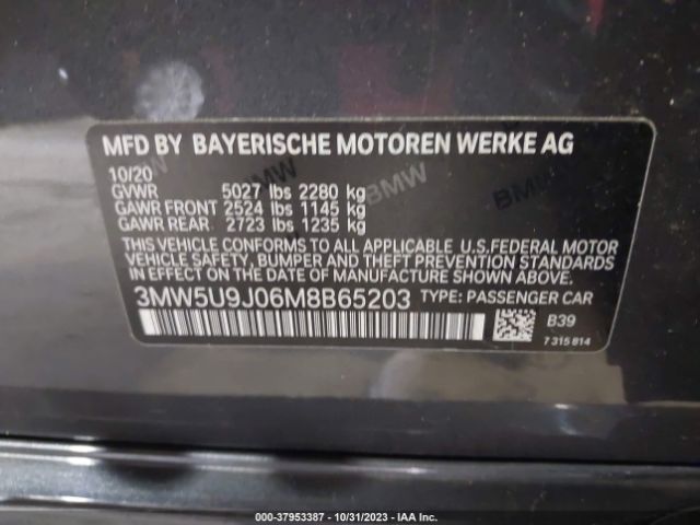 3MW5U9J06M8B65203 BMW 3 Series M340i Xdrive