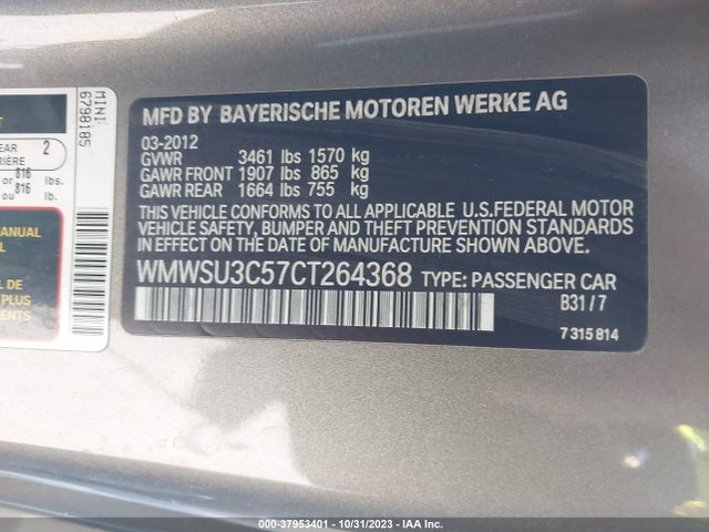2012 MINI COOPER WMWSU3C57CT264368 Photo 8