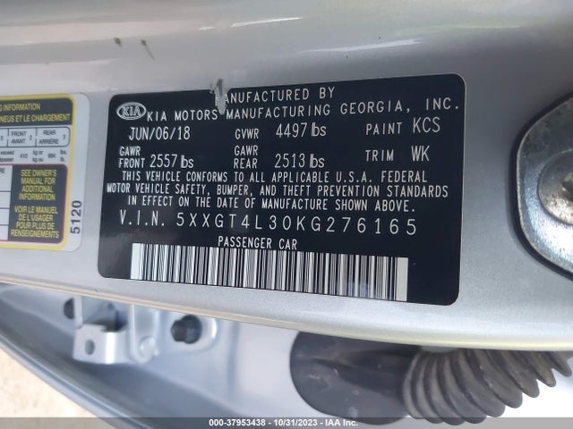 KIA Optima Lx 2019 5XXGT4L30KG276165 Image 9