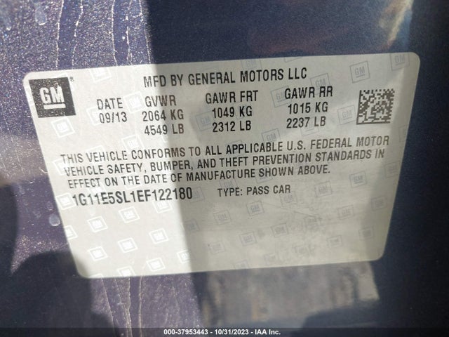 Chevrolet MALIBU 2LT 2014 1G11E5SL1EF122180 Image 9