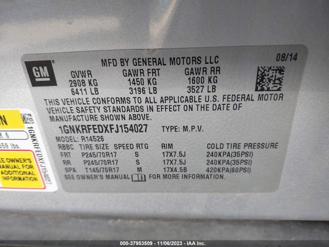 Chevrolet Traverse Ls 2015 1GNKRFEDXFJ154027 Image 9