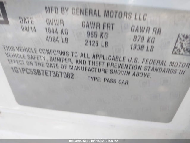Chevrolet Cruze 1lt Auto 2014 1G1PC5SB7E7367082 Image 9