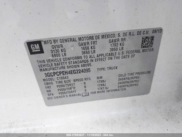 2014 CHEVROLET SILVERADO 1500 WORK TRUCK 1WT VIN: 3GCPCPEH4EG224095