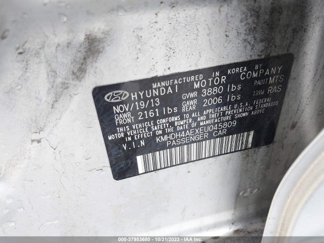 Hyundai ELANTRA SE 2014 KMHDH4AEXEU045809 Image 9
