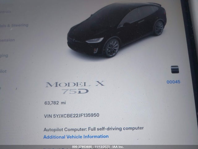 5YJXCBE22JF135950 Tesla Model X 75d/p100d/100d