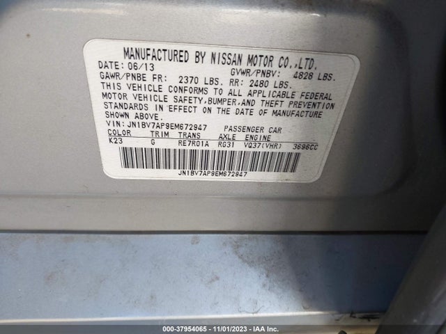 Infiniti Q50 Premium 2014 JN1BV7AP9EM672947 Image 9