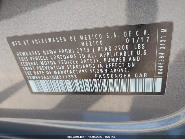 3VW5T7AJ4HM311353 Volkswagen JETTA GLI