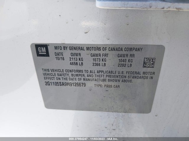 Chevrolet IMPALA LT 2017 2G1105SA9H9126679 Image 9