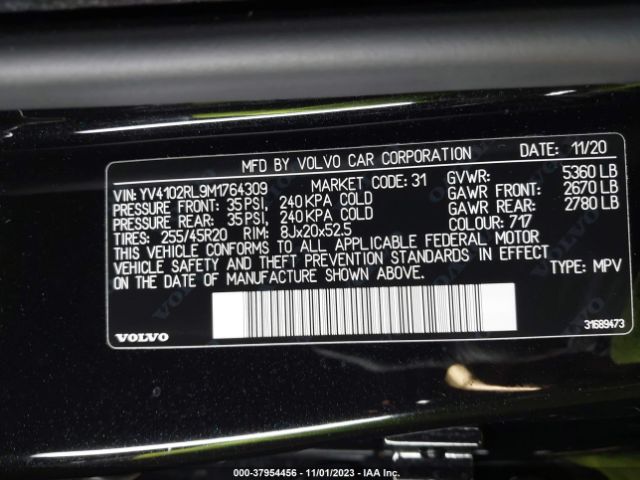 YV4102RL9M1764309 Volvo Xc60 T5 Inscription