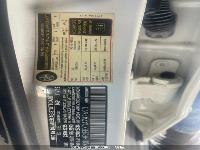 Aukcja sprzedaży 2013 Mercedes-benz E-class E 350 Bluetec, vin: WDDHF2EBXDA742693, numer aukcji: 37954482
