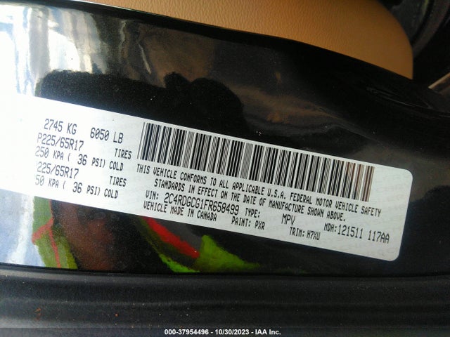 Dodge Grand Caravan Sxt 2015 2C4RDGCG1FR658499 Image 9