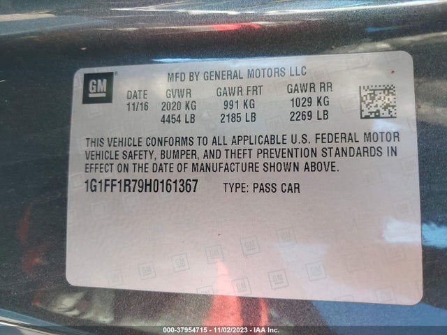Chevrolet Camaro 1ss 2017 1G1FF1R79H0161367 Image 9